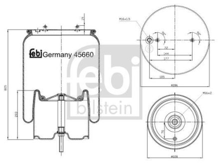 Кожух пневматической рессоры FEBI BILSTEIN 45660