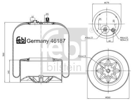 Кожух пневматической рессоры FEBI BILSTEIN 46187