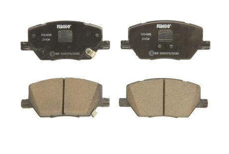 Комплект гальмівних колодок з 4 шт. дисків FERODO FDB4688 (фото 1)