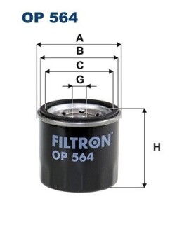 Фiльтр масляний FILTRON OP564 (фото 1)