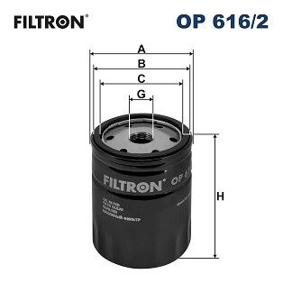 Фiльтр масляний h=97mm FILTRON OP6162 (фото 1)