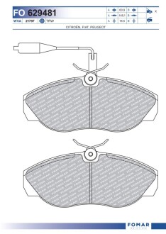 Колодки гальмівні дискові FOMAR FO 629481