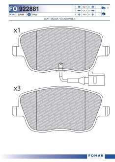 Колодки гальмівні дискові FOMAR FO 922881