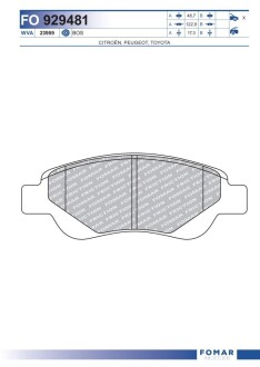 Колодки гальмівні дискові FOMAR FO 929481