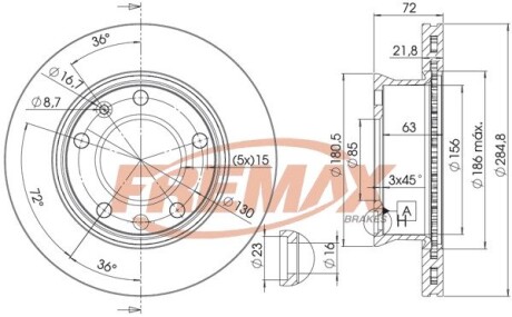 Диск тормозной FREMAX BD-0187 (фото 1)