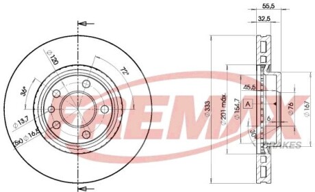 Диск тормозной FREMAX BD-3020 (фото 1)