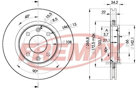 Диск тормозной FREMAX BD-4750