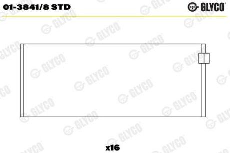 Шатунный подшипник GLYCO 01-3841/8 STD