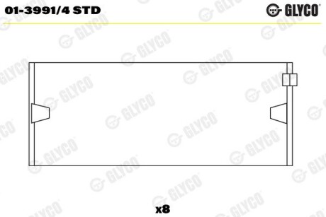 Шатунный подшипник GLYCO 01-3991/4 STD