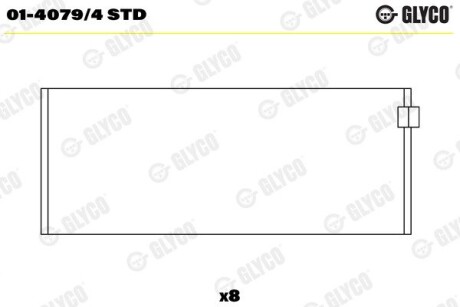 Пiдшипник шатуна (к-кт) GLYCO 01-4079/4 STD