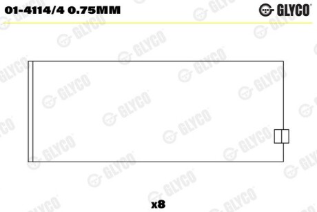 Вкладиші GLYCO 01-4114/4 0.75MM