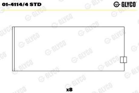 Шатунный подшипник GLYCO 01-4114/4 STD