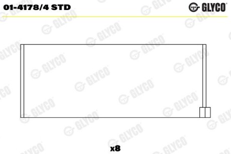 Шатунный подшипник GLYCO 01-4178/4 STD