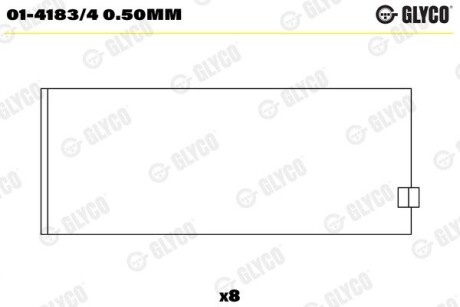 Подшипник скольжения PL 0.50MM GLYCO 01-4183/4 0.50MM (фото 1)