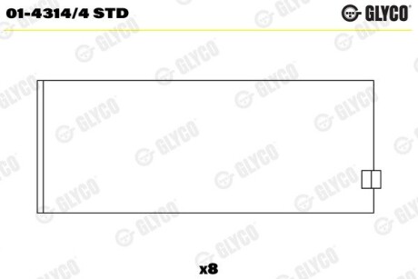 Шатунный подшипник GLYCO 01-4314/4 STD