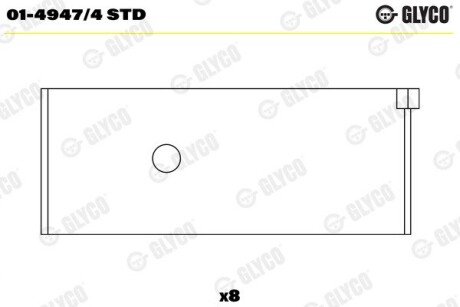 Шатунный подшипник GLYCO 01-4947/4 STD