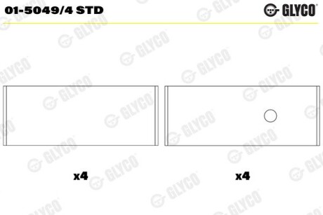 Вкладиші GLYCO 01-5049/4 STD (фото 1)