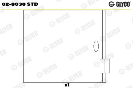 Вкладыши вспомогательного вала GLYCO 02-8030 STD