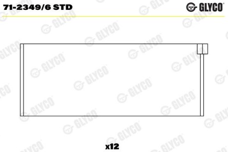 Шатунный подшипник GLYCO 71-2349/6 STD