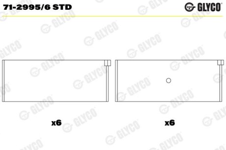 Шатунный подшипник GLYCO 71-2995/6 STD