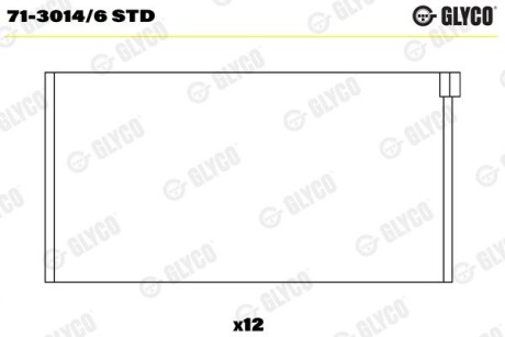 Шатунный подшипник GLYCO 71-3014/6 STD