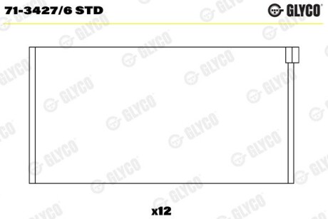 Шатунный подшипник GLYCO 71-3427/6 STD