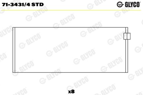 Шатунный подшипник GLYCO 71-3431/4 STD