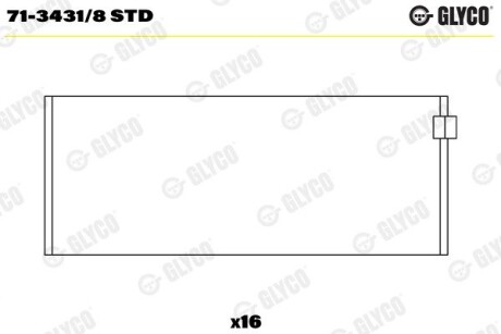 Шатунный подшипник GLYCO 71-3431/8 STD