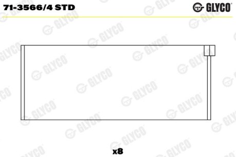 Пiдшипник шатуна (к-кт) GLYCO 71-3566/4 STD (фото 1)