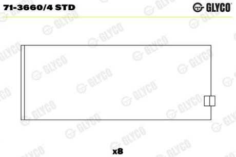 Вкладиші шатунні. MAN D0824 GLYCO 71-3660/4 STD