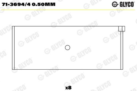 Пiдшипник шатуна (к-кт) GLYCO 71-3694/4 0.50MM