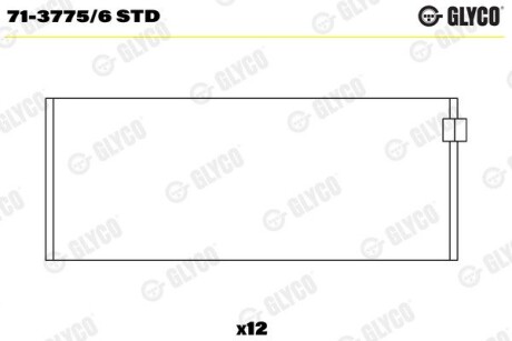 Шатунный подшипник GLYCO 71-3775/6 STD