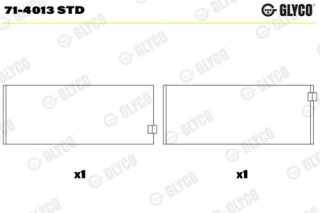 Шатунный подшипник GLYCO 71-4013 STD