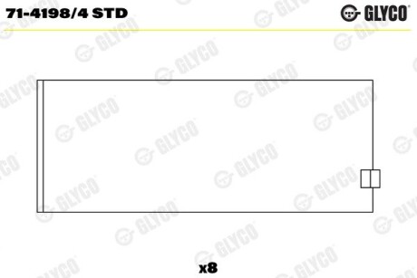 Шатунный подшипник GLYCO 71-4198/4 STD