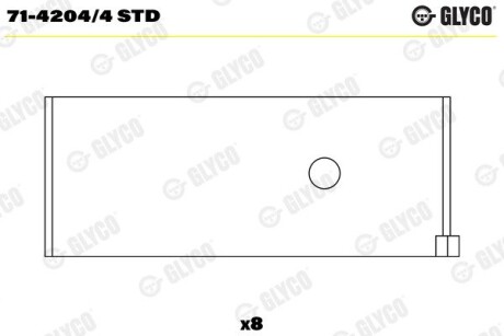 Шатунный подшипник GLYCO 71-4204/4 STD