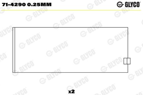 Вкладиші шатунні GLYCO 71-4290 0.25MM