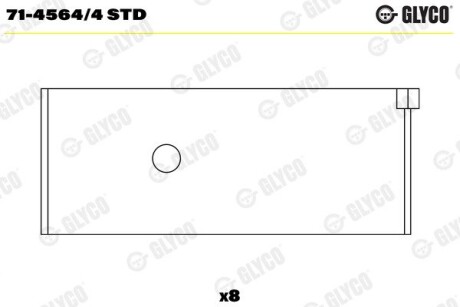 Шатунный подшипник GLYCO 71-4564/4 STD