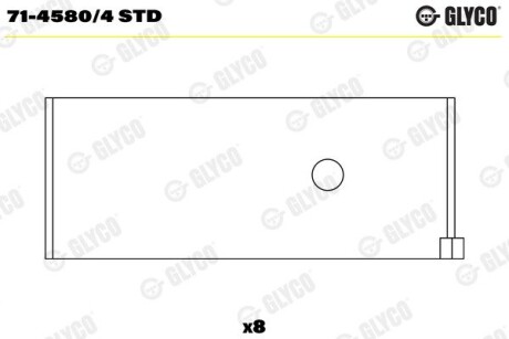 Вкладиш шатунний GLYCO 71-4580/4 STD