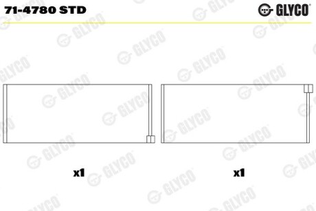 Вкладиш шатунний GLYCO 714780STD