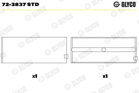 Вкладыши GLYCO 72-3837 STD