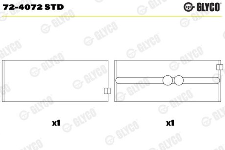 Подшипник коленвала GLYCO 72-4072 STD