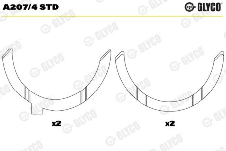 Півкільця STD GLYCO A207/4 STD (фото 1)