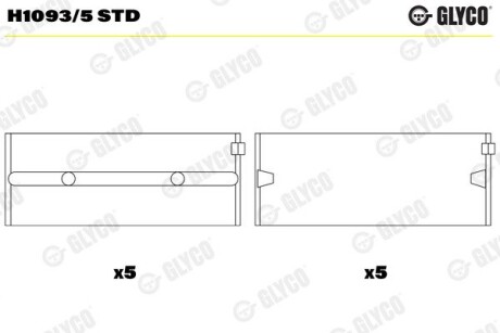 Подшипник коленвала GLYCO H1093/5 STD