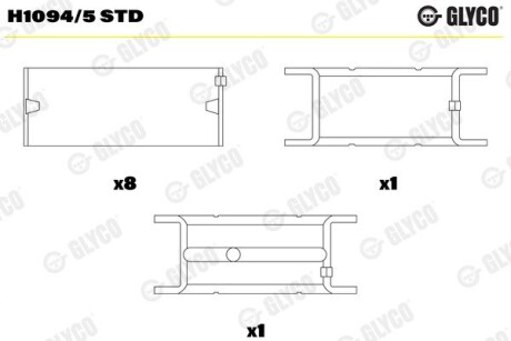 Вкладыши GLYCO H1094/5 STD