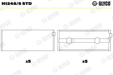 Подшипник коленвала GLYCO H1248/5 STD