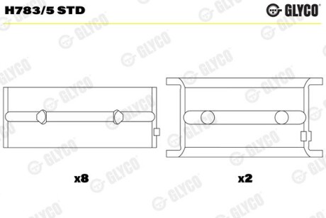 Подшипник коленвала GLYCO H783/5 STD