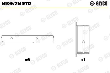 Вкладиші розподільного вала GLYCO N109/7N STD