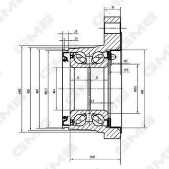 Ступица колеса заднего Toyota Land Cruiser 3.0, 4.0 (03-) GMB GH22820M