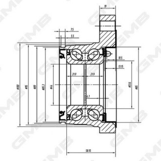 Ступица колеса заднего Toyota Land Cruiser 3.0, 4.0 (03-) GMB GH22830M