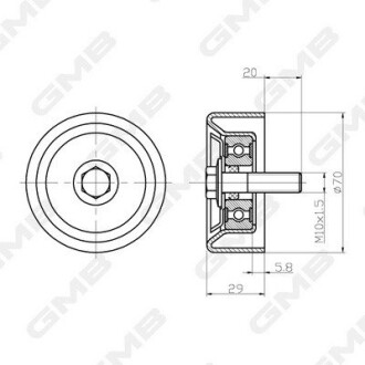 Натяжний ролик GMB GTC0240 (фото 1)